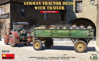 Miniart 38038 - 1:35 German Tractor D8506 with Trailer - Neu