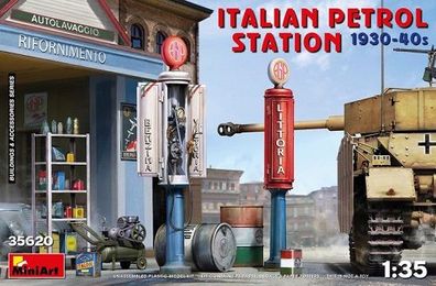 Miniart 35620 - 1:35 Italian Petrol Station 1930-40s - Neu
