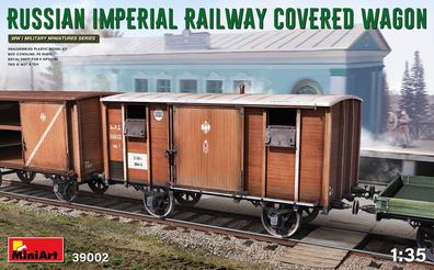 Miniart 39002 - 1:35 Russian Imperial Railway Covered Wagon - Neu