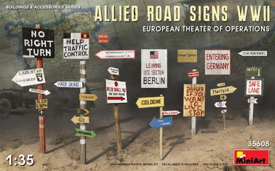 Miniart 35608 - 1:35 Allied Road Signs WWII. European Theatre of Operation - Neu