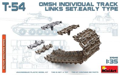 Miniart 37046 - 1:35 T-54 OMSh Individual Track Links Set. Early Type