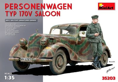 Miniart 35203 - 1/35 WWII Dt. Personenwagen Typ 170V Saloon - Neu