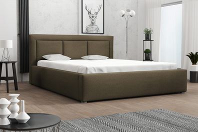 Polsterbett Rin mit Gerolltes Lattenrost Doppelbett Modern Schlafzimmer Bett