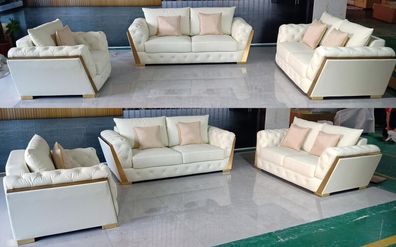 Sofa Couch Garnitur Möbel 3 tlg. Set Sofgarnitur Einrichtung Couchen