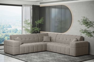 Ecksofa Designersofa NANCY in Stoff Neve Macchiato Seite Universal