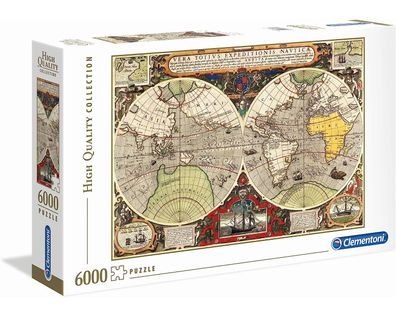 Clementoni 97971 - Puzzle - Antike See-Karte (6000 Teile) Weltkarte großes