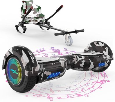 MEGA MOTION Hoverboards mit Hoverkart für Kinder, 6.5 Zoll Hoverboards mit Bluetooth