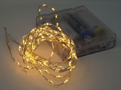 Lichterkette 200 cm Timer 132 Micro LED warmweiß Weihnachten Deko Beleuchtung