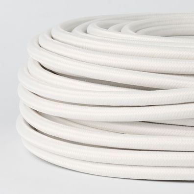 Textilkabel weiß 5-adrig 5x0,75 mm² mit Stahlseil als Zugentlastung