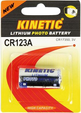 Kinetic Lithium Photo Battery CR123A, 3V für Shelly Sensoren