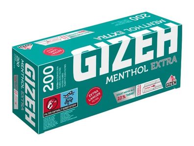 GIZEH © Menthol Extra - 200 Zigaretten Spar Filterhülsen Zigarettenhülsen Hülsen