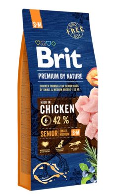 Brit Premium by Nature Senior S + M Chicken 15kg. Trockenfutter