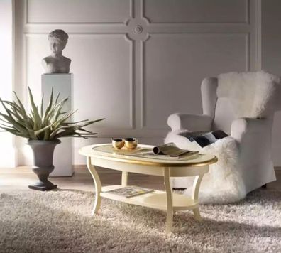 Klassischer Luxus Designer Couchtisch Wohnzimmer Holz Möbel Beige Neu