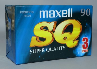 Maxell SQ 3er-Pack MC Kassette Leerkassette 90min NEU Originalverpackt
