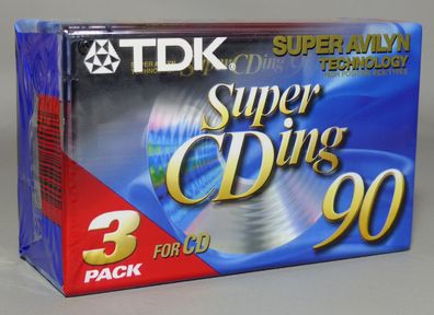 TDK Super CDing 3er-Pack MC Kassette Leerkassette 90min NEU Originalverpackt