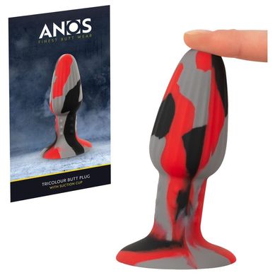 Silikon Anal-Plug Bunt mit Saugfuß + Unikat in Farbe + Konisch Butt Sexspielzeug