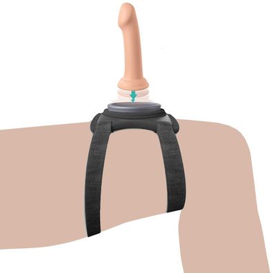 Strap-On Umschnallgurt Bein-Oberschenkel + Silikon-Andockplatte für Saugfuß Toys