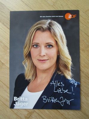 ZDF Fernsehmoderatorin Britta Jäger - handsigniertes Autogramm!!!
