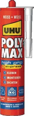 Kleb- u. Dichtstoff POLY MAX 10 SEK SOFORT POWER weiß 425g Kartusche UHU