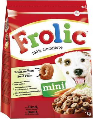 Frolic Hundefutter - Trockenfutter für kleine Hunde mit Rind, Karotten und Reis - ...