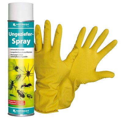 Hotrega Ungeziefer Spray Insekten Spray Mücken Spray 600 ml inkl Handschuhe