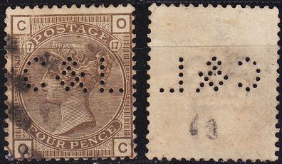 England GREAT Britain [1880] MiNr 0061 Platte 17 ( OO/ used ) [01] perfin