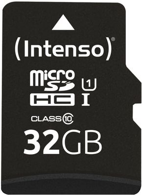 Intenso 32GB MicroSDHC Speicherkarte inkl. SD-Adapter Black Neuware DE Händler