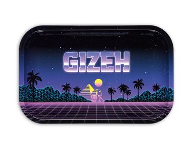 GIZEH © Waves - Design Tablett Metal Rolling Tray Drehunterlage für Tabak