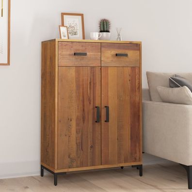 Schuhschrank 75x40x110 cm Massivholz Kiefer Recycelt