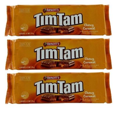Tim Tam Chewy Caramel Biscuit Schokokeks Triple Pack 3x175 g