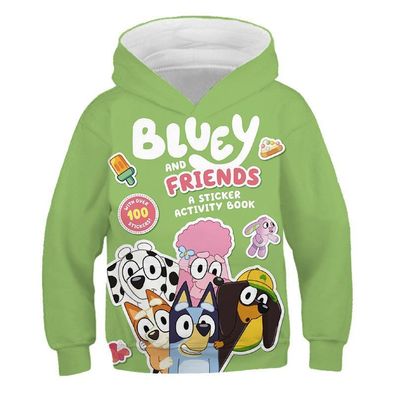 Cartoon Bluey Hund Sweatshirt Bandit Chilli Bingo Merch 3D Hoodie Kapuzenpullover