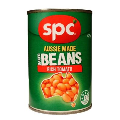 Spc Aussie Made Baked Beans Rich Tomato Sauce 425 g