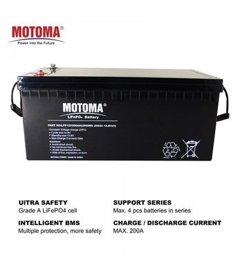 Motoma Batteriespeicher M48, 12,8 V 200 Ah, LiFePO4