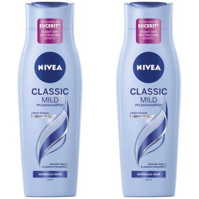 23,16EUR/1l 2 x Nivea Shampoo Classic Mild Haarshampoo Pflegeshampoo 250ml