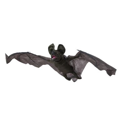 Animierte Fledermaus - 90cm Halloween Figur - bewegt Kopf und Flügel, Blinkaugen