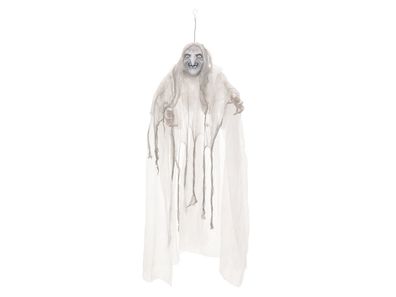 Weiße Hexe, bewegt mit Licht und Geräuschen - Halloween Figur