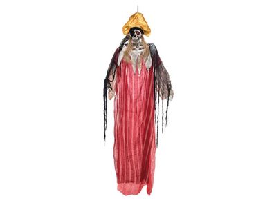 Piratenskelett Captain Morgan, 170cm Halloween Figur, blinkende Augen, Geräusche