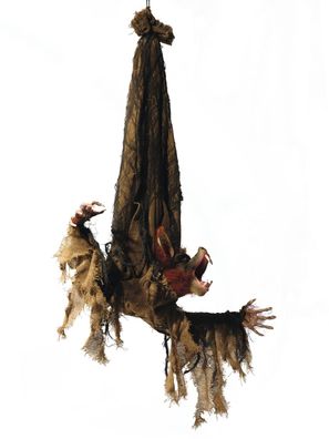 Animierte Fledermaus Figur, 95cm - Bewegte Arme und Kopf, blinkende Augen