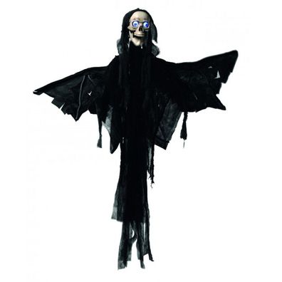 Todes Engel - animiert - Halloween - Figur 1,60m, Bewegt den Kiefer, Leuchtaugen