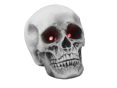 Halloween Schädel - Totenkopf mit pulsierenden Augen - 16cm - Schaumstoff