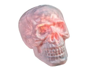 Halloween Totenschädel mit Lichteffekt 31x22x22cm Sensor Fernbedienung
