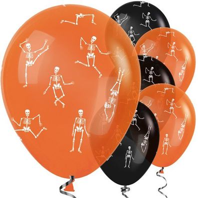Halloween Ballons 25 Stück - schwarz/ orange - Latex - 30cm