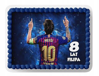 Essbar Messi Barcelona FC Tortenaufleger Torte Tortenbild Geburtstag Zuckerbild 01