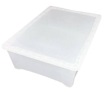 XXL Klarsichtbox transparent m. Deckel - 55cm / 24L - Aufbewahrungs Allzweck Box