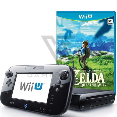 Nintendo Wii U Konsole Legend of Zelda Breath of the Wild, GamePad, Alle Kabel