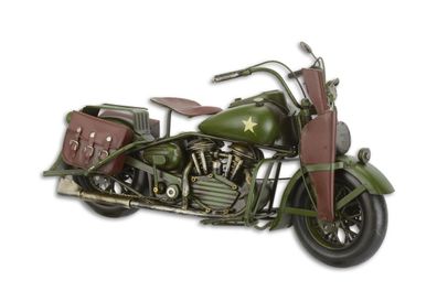 Blechmodell Nostalgie Militär Motorrad Länge 34 cm Deko Blechmotorrad Retro Modell