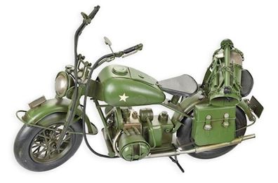 Blechmodell Nostalgie Militär Motorrad Länge 37 cm Deko Blechmotorrad Retro Modell
