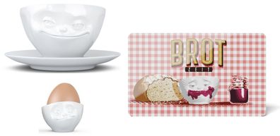 Single Frühstücksset "Kaffeetasse + Eierbecher + Brettchen" - Fiftyeight Products