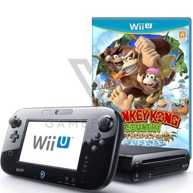 Nintendo Wii U Konsole , Donkey Kong Country: Tropical Freeze, GamePad, Alle Kabel