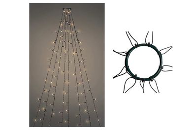 LK096 Lichterkette Weihnachtsbaum 2m Baumkette außen 176 LED warmweiß 6/18h Time